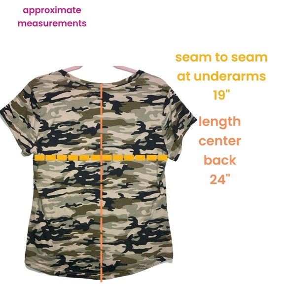 Bobbie Brooks Ladies XL camo ss tee with gold LOVE on front EUC 11091 - Picture 3 of 4